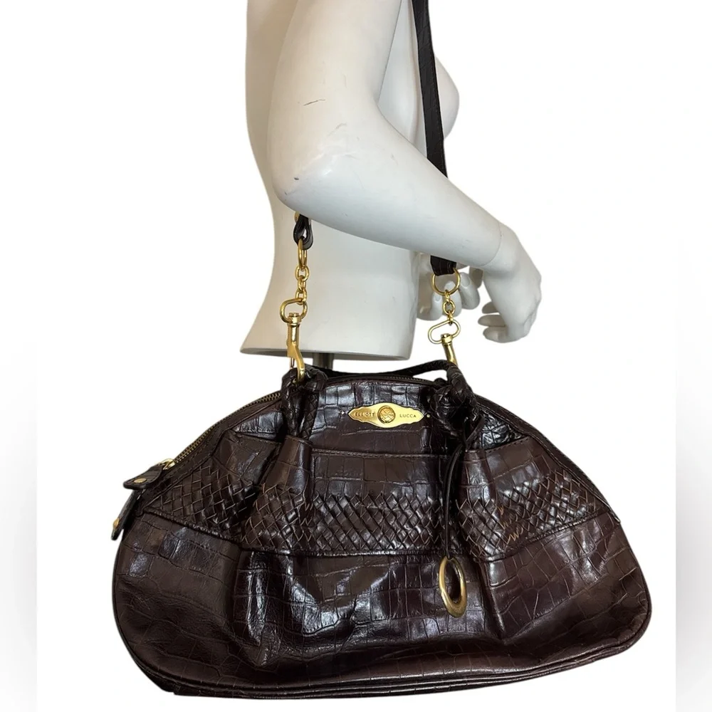 Elliot Lucca Elegant Brown Leather Handbag - Picture 1 of 13